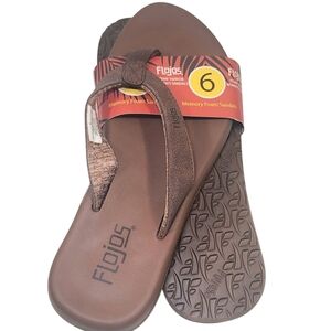 *NEW* FLOJOS JOSIE JERSEY MEMORY FOAM SANDALS. BROWN/SIZE:6